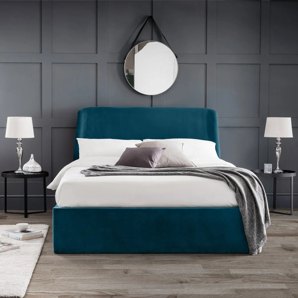 Frida 5ft Kingsize Ottoman Bed - Teal