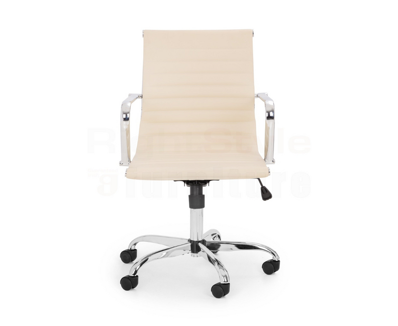 Gio Ivory & Chrome Office Chair