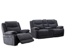 Harlie 2+1+1 Electric Reclining Sofa Set with Console - Dark Grey