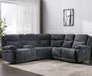 Harlie Corner Electric Reclining Sofa Set - Dark Grey