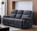 Harlie 3 Seater Electric Reclining Sofa - Dark Grey