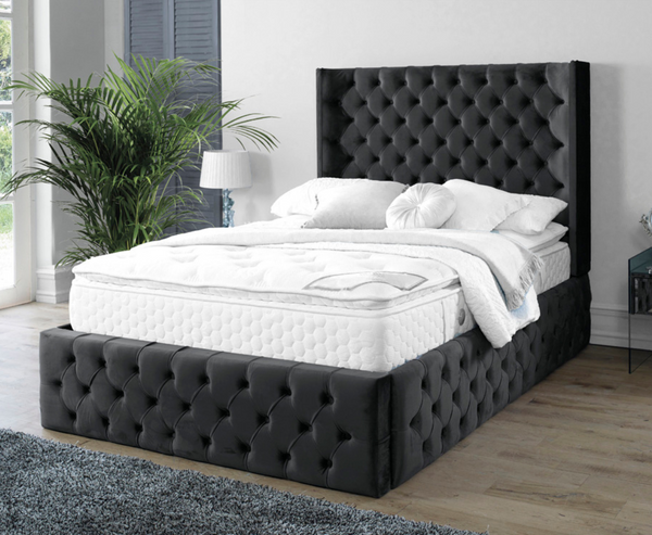 Harlow 6ft Superking Bed Frame - Velvet Black