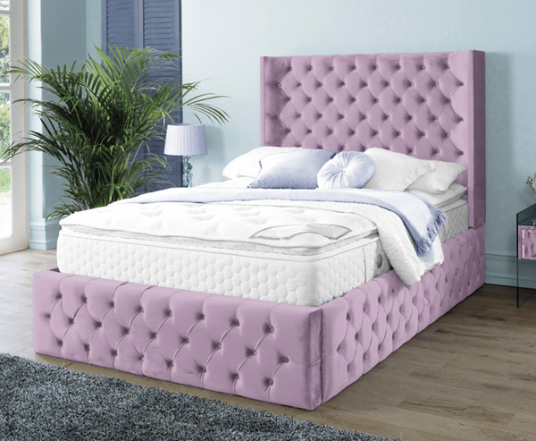 Harlow 5ft Kingsize Bed Frame - Velvet Pink