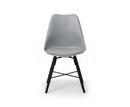Harri Dining Chair - Grey Seat & Black Legs
