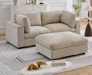 Heaven 2 Seater Sofa with Footstool - Biscuit
