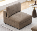 Heaven 1 Seater Armless Sofa with Footstool - Hazelnut