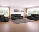 Hunter 2+1+1 Seater with Console Electric Leather Sofa Set - Dark Grey