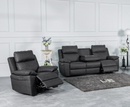Hunter 2+1+1 Seater with Console Electric Leather Sofa Set - Dark Grey