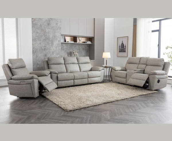 Huntington 3+2+1 Seater Electric Sofa Set - Silver