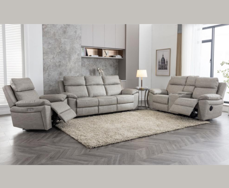 Huntington 2 Seater with Console Sofa - Silver
