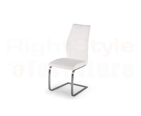 Set of 2 Irma Dining chairs, Brushed Steel White (2/Box)