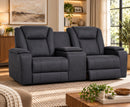 Jesse 2 Seater with Console Electric Reclining Sofa - Graphite