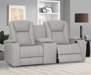 Jesse 2 Seater with Console Electric Reclining Sofa - Pearl