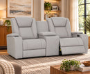Jesse 2 Seater with Console Electric Reclining Sofa - Pearl