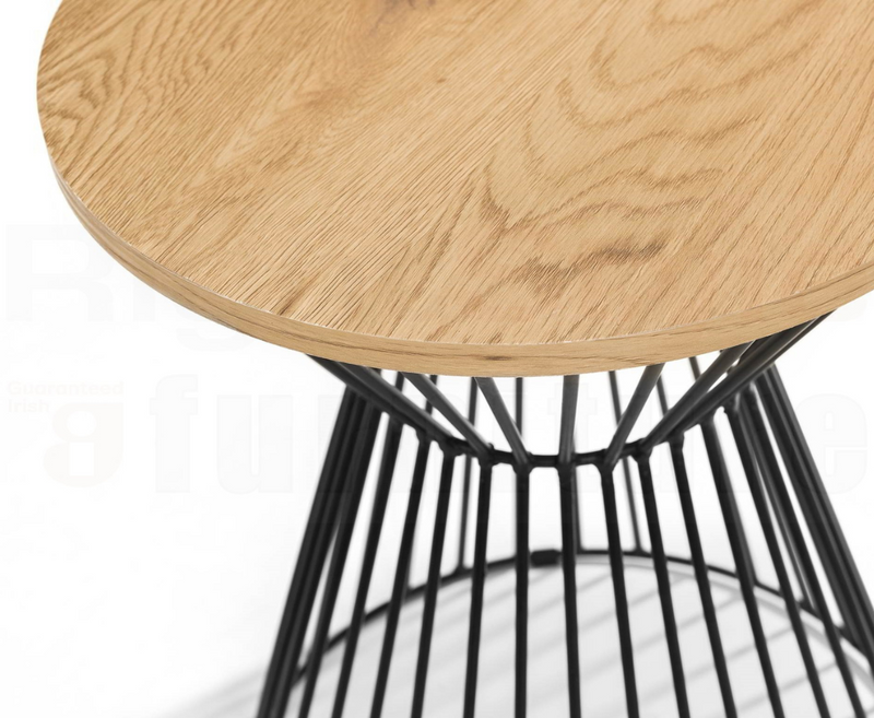 Jessi Round Wire Lamp Table - Euro Oak
