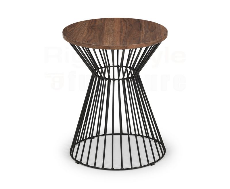 Jessi Round Wire Lamp Table - Walnut