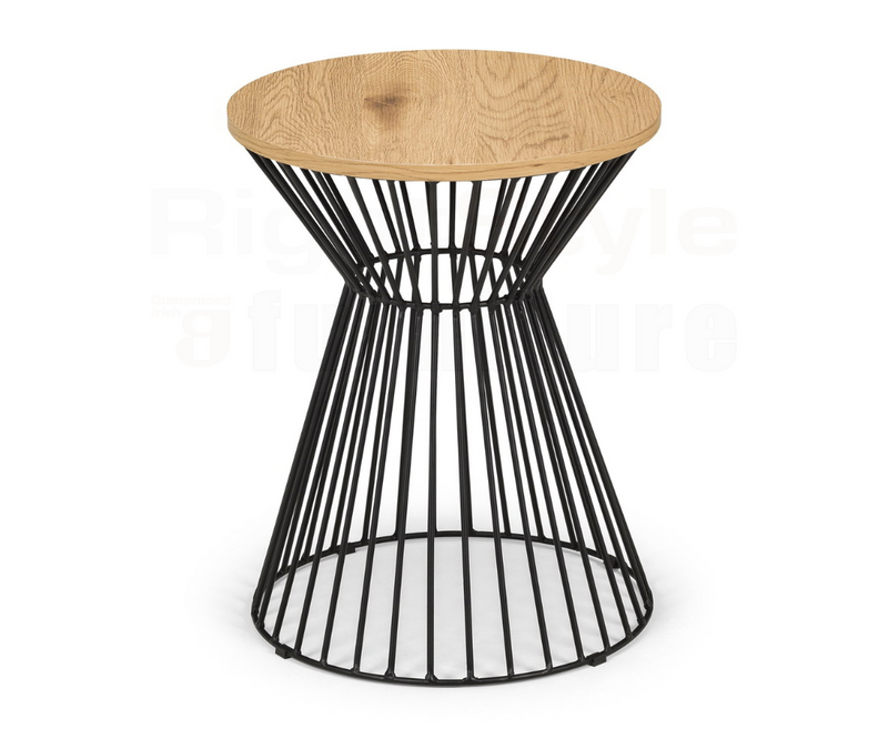 Jessi Round Wire Lamp Table - Euro Oak