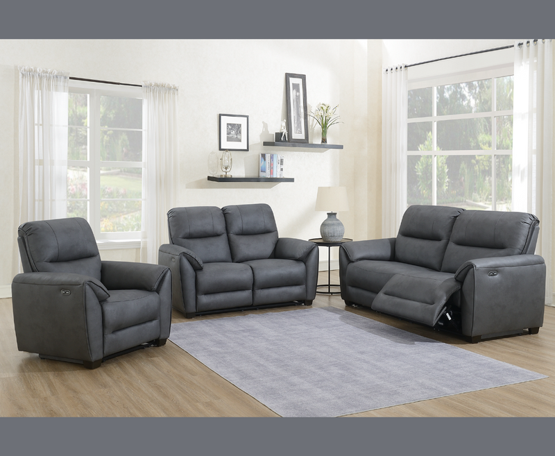 Jordie 2.5 Seater Electric Reclining Sofa - Dark Grey
