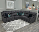 Seattle 2C2 Corner Fabric Electric Reclining Leather Sofa - Grey
