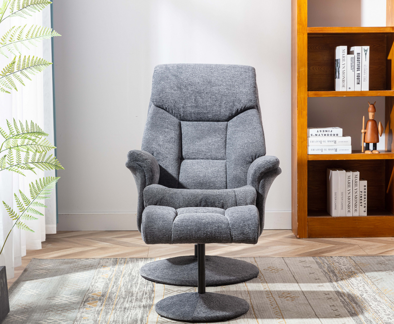 Kenmare Chair and Footstool - Grey