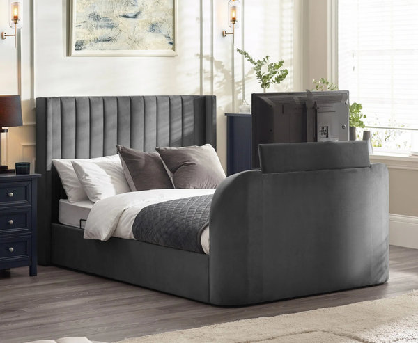 Klay 6ft Side Lift Ottoman TV Bed - Dark Grey