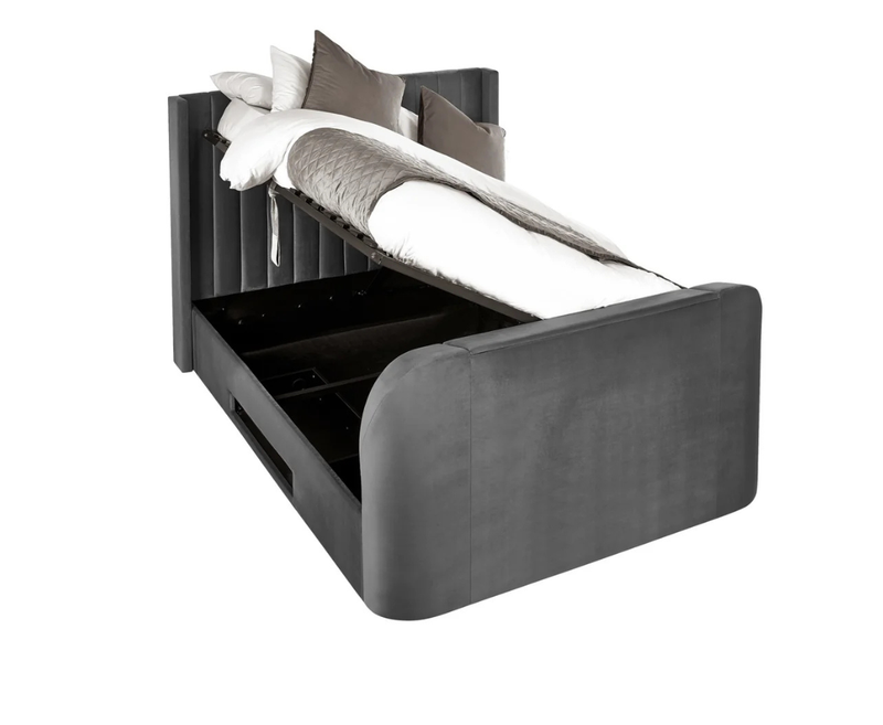 Klay 4ft6 Side Lift Ottoman TV Bed - Dark Grey