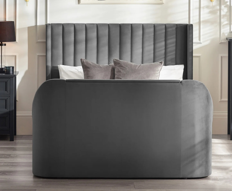 Klay 4ft6 Side Lift Ottoman TV Bed - Dark Grey