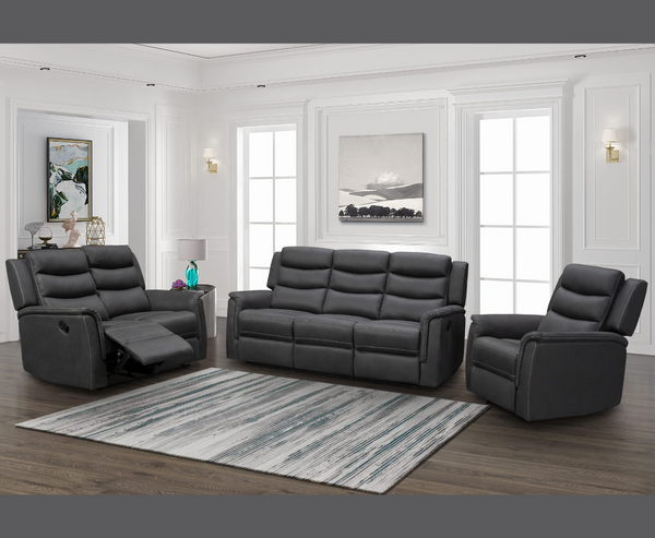 Kurt 3+2+1 Reclining Sofa Set - Dark Grey