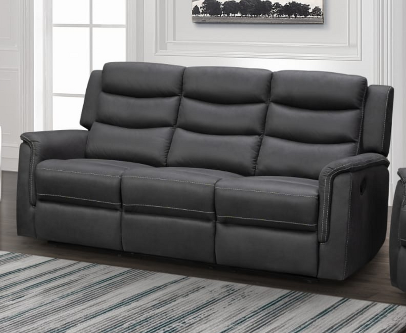 Kurt 3+1+1 Reclining Sofa Set - Dark Grey
