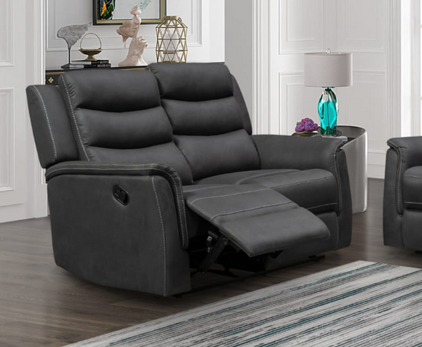 Kurt 2 Seater Reclining Sofa - Dark Grey