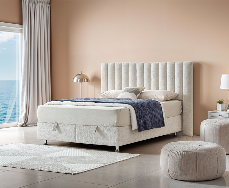 Legatie 4ft6 Ottoman Bed Frame - Beige