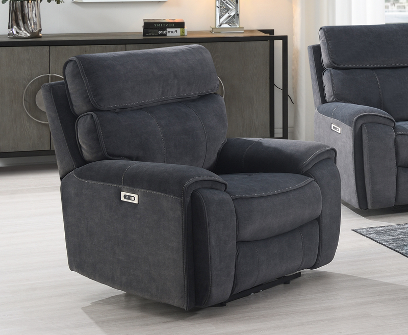 Leonard 3+1+1 Seater Electric Sofa Set - Grey