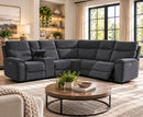 Leonard 2C2 Corner Electric Sofa with Console - Grey