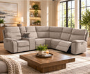 Leonard 2C2 Corner Electric Sofa with Console - Taupe