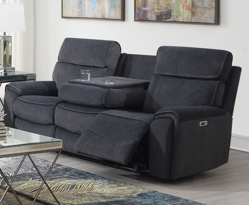 Leonard 3+2 Seater Electric Sofa Set - Grey