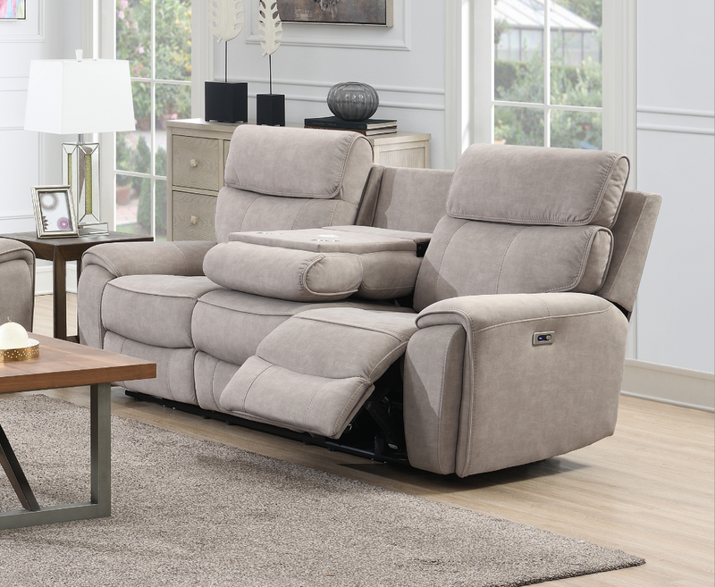 Leonard 3+1+1 Seater Electric Sofa Set - Beige