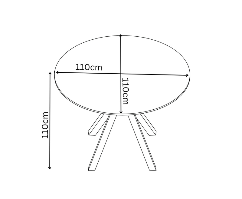 Lorenzo 110cm Round Dining Table - Wood Look