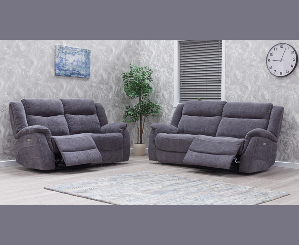 Loreta 2.5+2 Seater Electric Sofa Set - Dark Grey