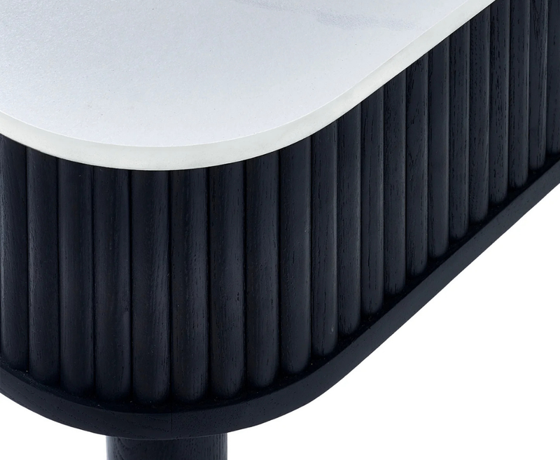 Loux Dining Table With Drawers - White