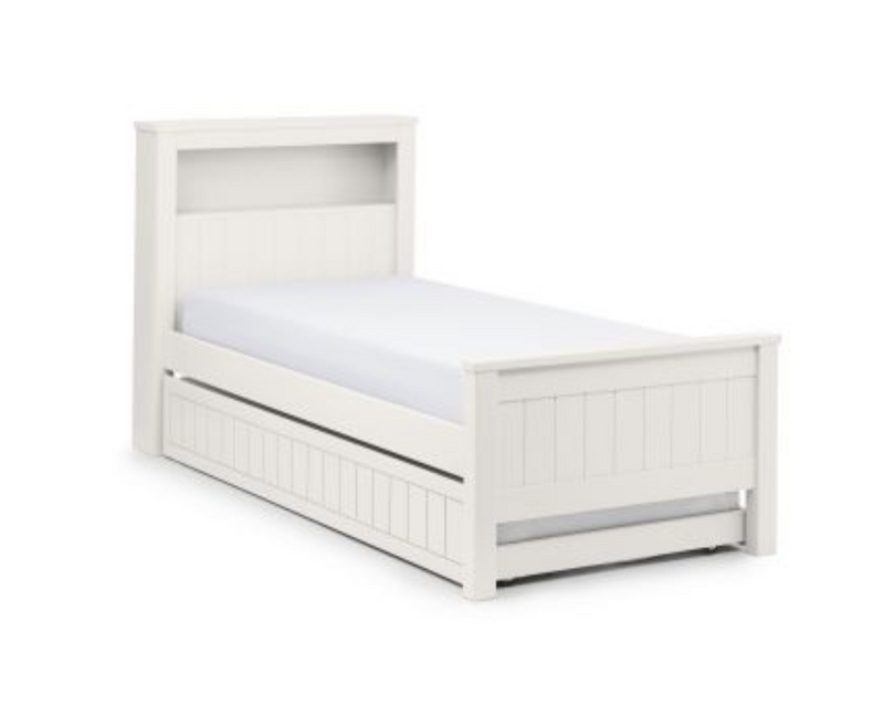 Maine Bookcase Bed 90cm - Surf White