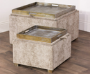 Maya Small Tray Table Pouffe - Sand