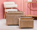 Maya Large Tray Table Pouffe - Sand