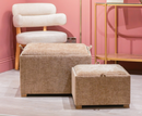 Maya Large Tray Table Pouffe - Sand