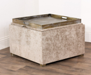 Maya Large Tray Table Pouffe - Sand