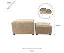 Maya Large Tray Table Pouffe - Sand