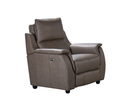 Milano 1 Seater Electric Leather Sofa - Dark Taupe