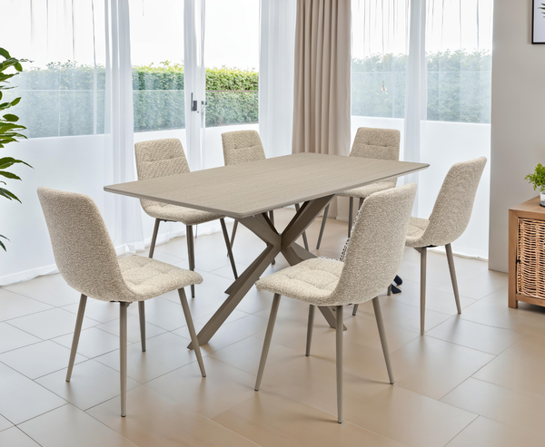 Modi 1.6m 7PC Dining Set - Grey