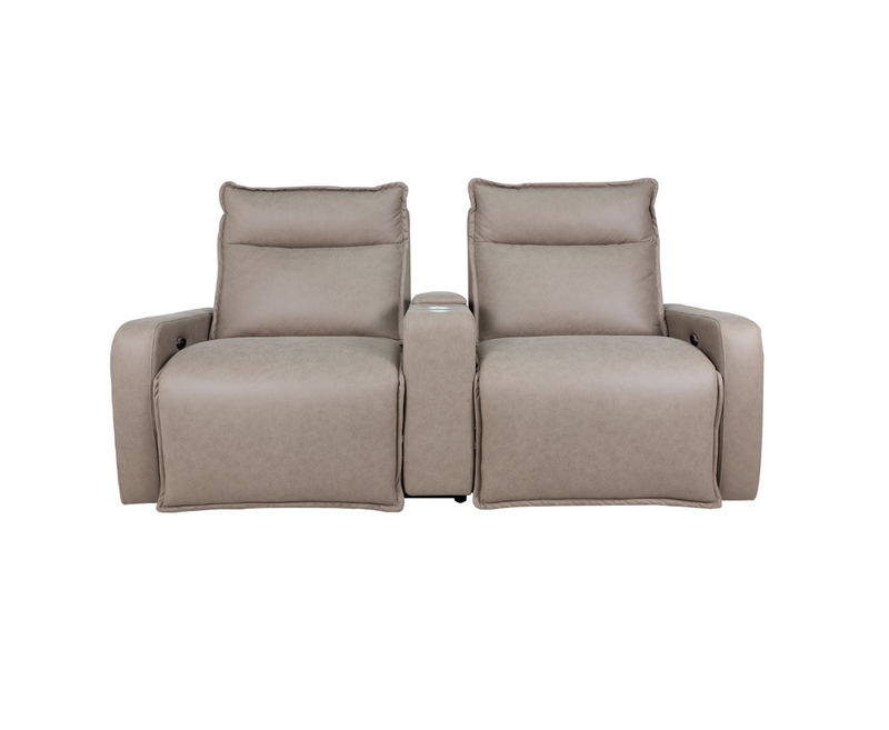 Movie 2 Seater Sofa with Console - Beige