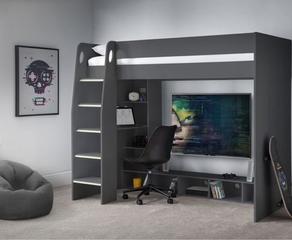 Nebula Gaming Bed with Desk - Anthracite