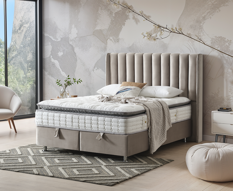 Notte 6ft Ottoman Bed Frame - Mink
